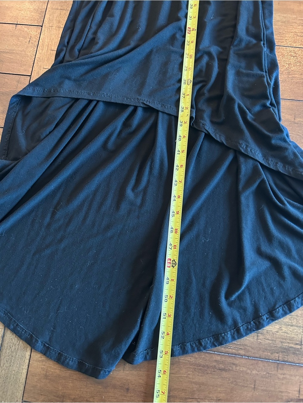 Nicole Miller High Low Maxi Dress Size Small Black Rayon Spandex Stretch - Picture 4 of 5